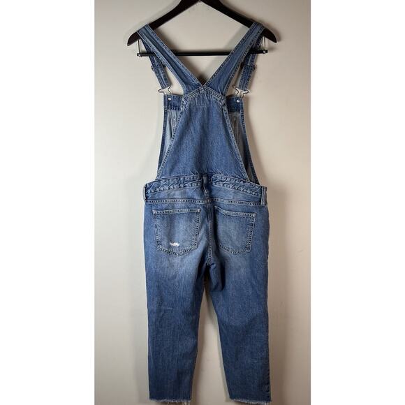 Women’s ABERCROMBIE & FITCH Distressed Ram Hem Cropped Jean Overalls Size Small - Picture 8 of 8